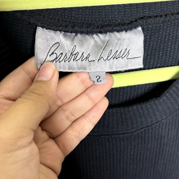 Barbara Lesser Black Vintage Maxi Dress Sz 2/M - Picture 5 of 12